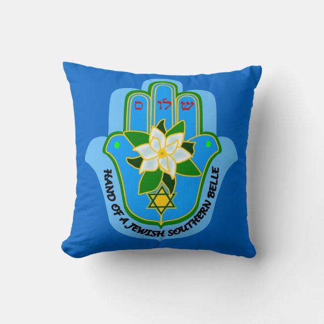Hamsa jüdisches südliches Schönheit Kissen u. (Vorderseite)