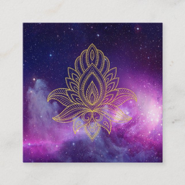*~* Hamsa kosmische Galaxie-heiliger Nebelfleck Quadratische Visitenkarte (Vorderseite)