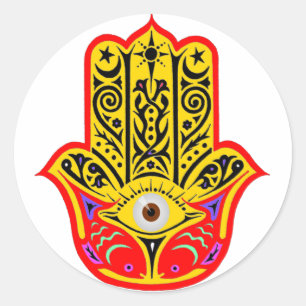 Hamsa - magisches Hamsa Runder Aufkleber