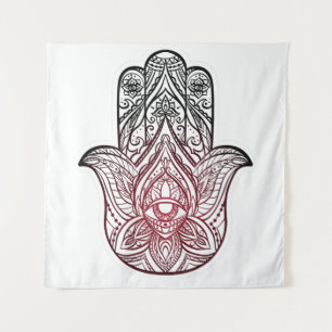 Hamsa mit bohischem Muster Wandteppich