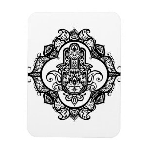 Hamsa mit ethnischem Verzierungs-Gekritzel Magnet