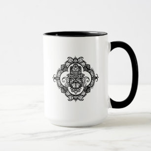 Hamsa mit ethnischem Verzierungs-Gekritzel Tasse
