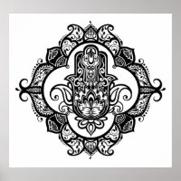 Hamsa mit ethnischen Ornamenten Doodle 2