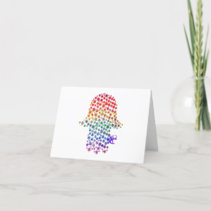 Hamsa of Jewish Stars Art Card Dankeskarte