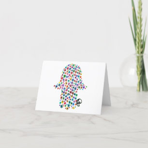 Hamsa of Jewish Stars Graffiti Art Card Dankeskarte