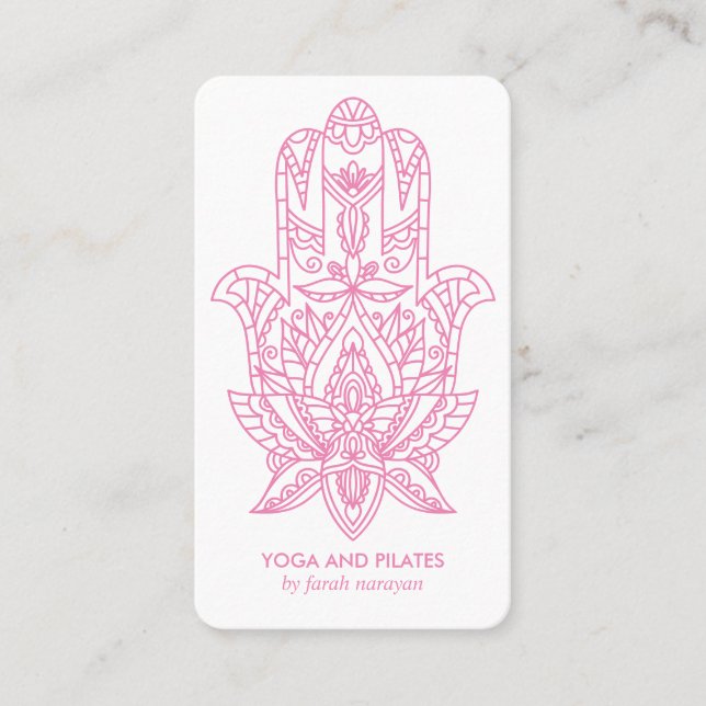 Hamsa | PINK Wellness Wellness-Center Massage Yoga Visitenkarte (Vorderseite)