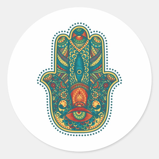 Hamsa Runder Aufkleber (Vorderseite)