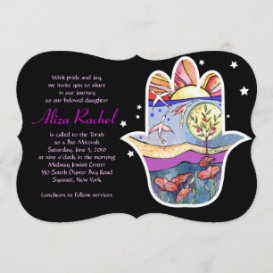 HAMSA SCHÖNHEIT Schläger Mitzvah Einladung