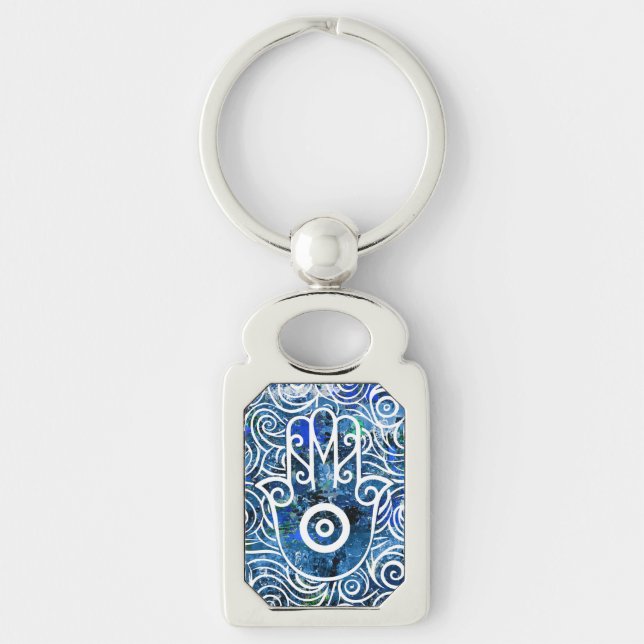 Hamsa Swirls Schlüsselanhänger (Vorderseite)
