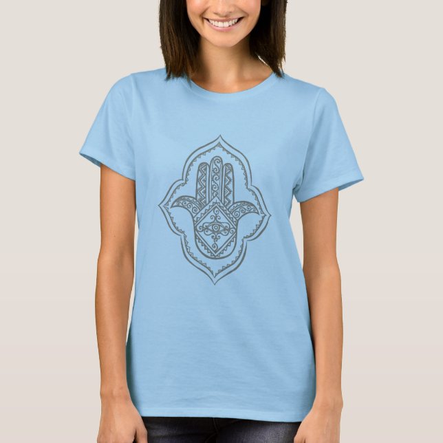 hamsa (Taupe) blaues cami T-Shirt (Vorderseite)