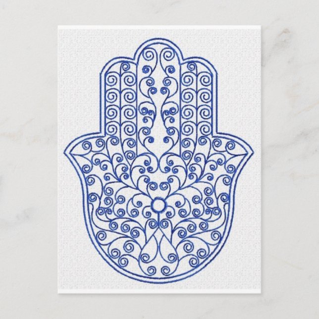 hamsa*tunis*morocco*henna*blau postkarte (Vorderseite)