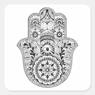 Hamsa Untersetzer Quadratischer Aufkleber