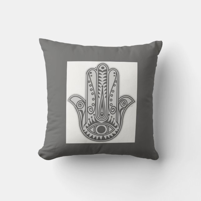 Hamsa Wurfs-Kissen Kissen (Vorderseite)