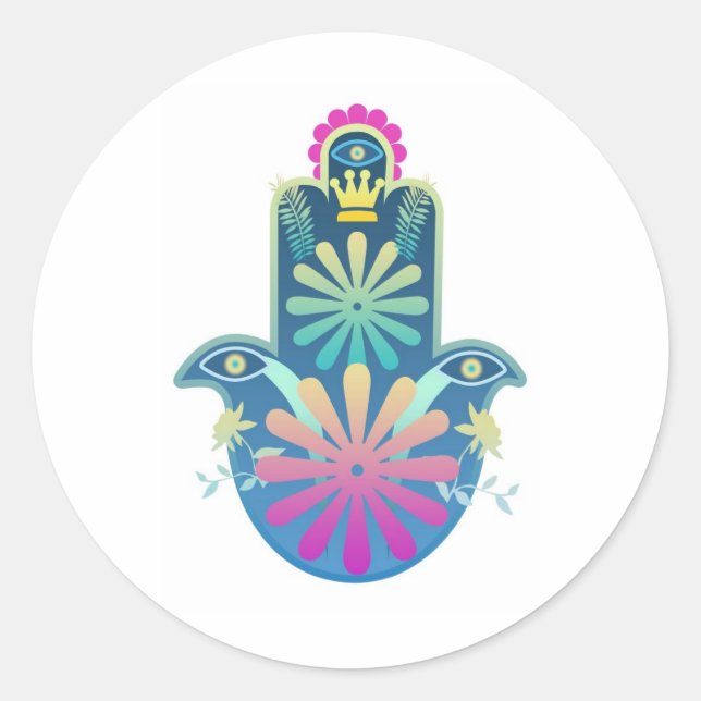 Hamsah Runder Aufkleber (Vorderseite)