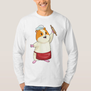 Hamster als Baker mit rollendem Button T-Shirt