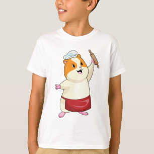 Hamster als Baker mit rollendem Button T-Shirt