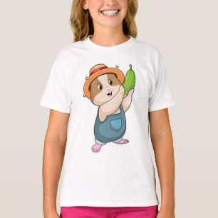 Hamster als Bauer mit Zucchini T-Shirt