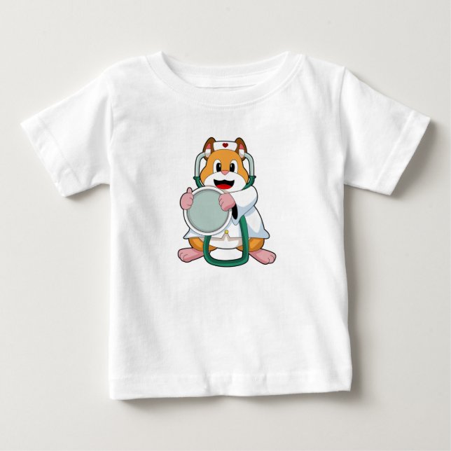 Hamster als Doktor mit Stethoscope.PNG Baby T-shirt (Vorderseite)