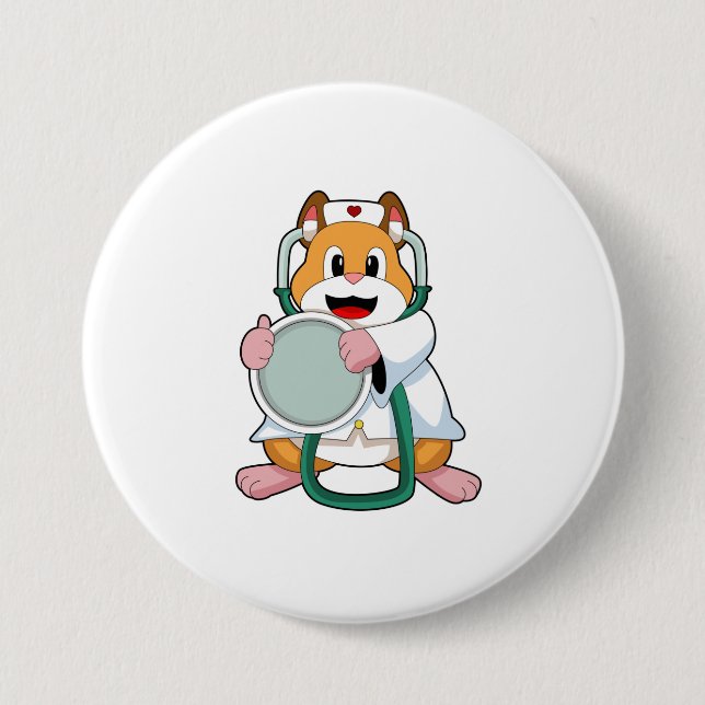 Hamster als Doktor mit Stethoscope.PNG Button (Vorderseite)