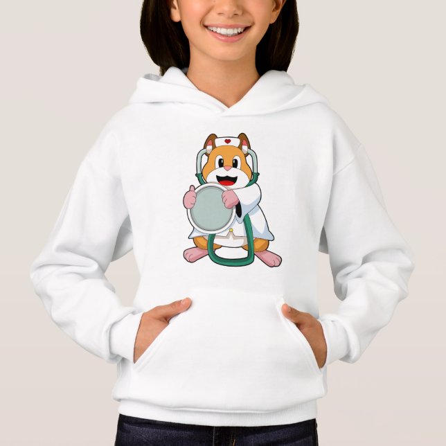 Hamster als Doktor mit Stethoscope.PNG Hoodie (Vorderseite)