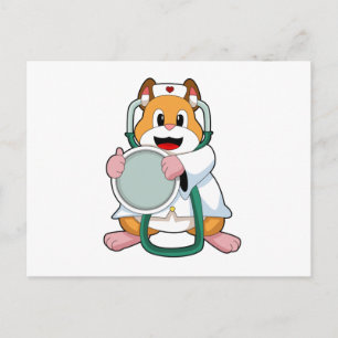 Hamster als Doktor mit Stethoscope.PNG Postkarte