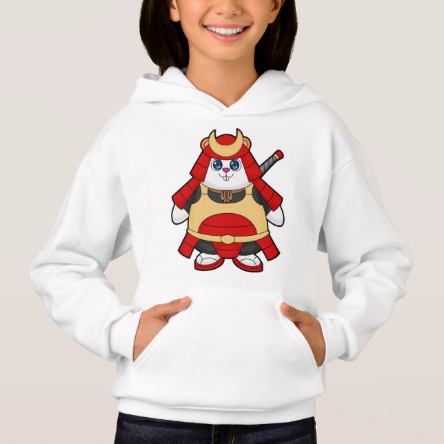 Hamster als Krieger mit Rüstung Hoodie (Vorderseite)