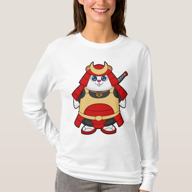 Hamster als Krieger mit Rüstung T-Shirt (Vorderseite)