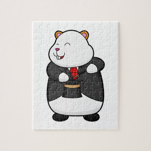 Hamster als Magier mit Zauberstab & Hut (Vertikal)