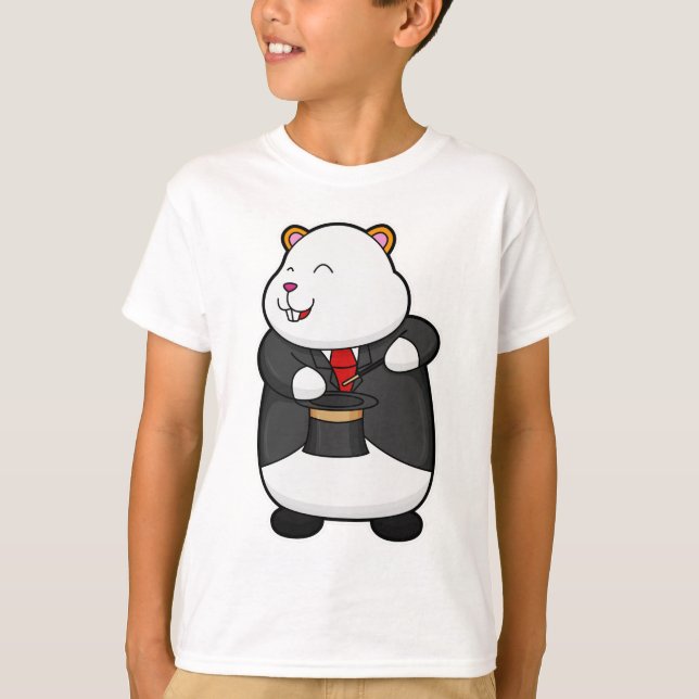 Hamster als Magier mit Zauberstab & Hut T-Shirt (Vorderseite)