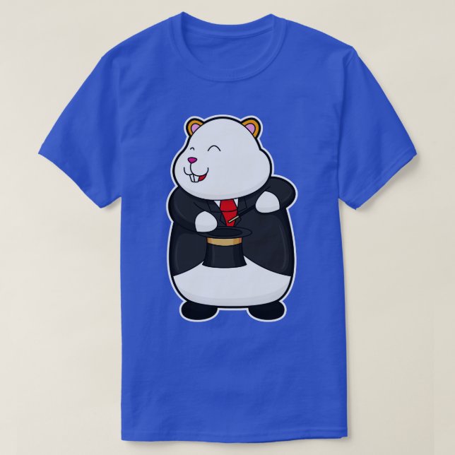 Hamster als Magier mit Zauberstab-Hut T-Shirt (Design vorne)