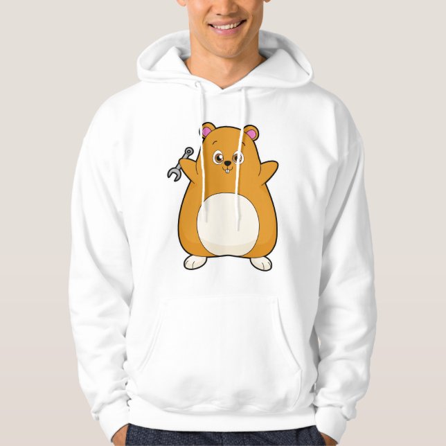 Hamster als Mechanik mit Schraubenschlüssel Hoodie (Vorderseite)