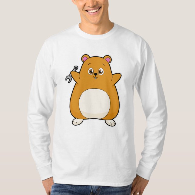 Hamster als Mechanik mit Schraubenschlüssel T-Shirt (Vorderseite)