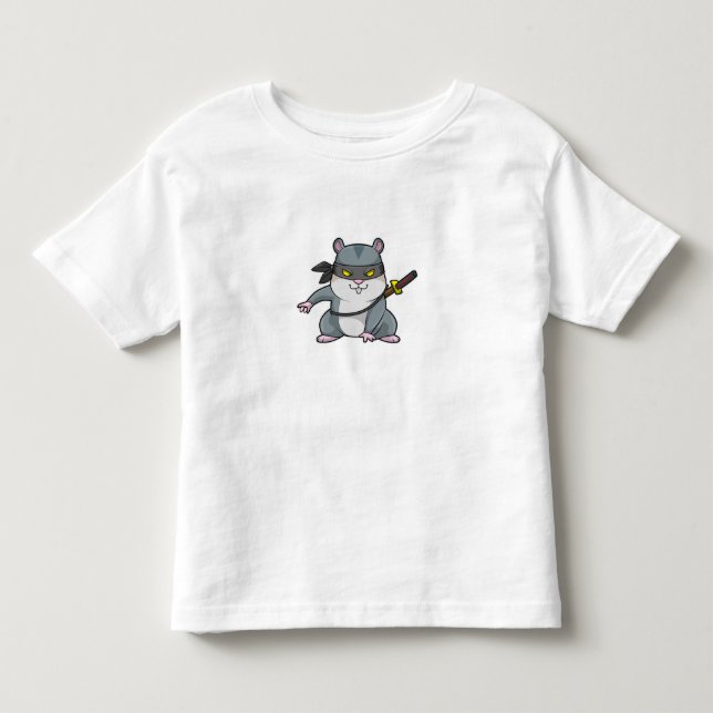 Hamster als Ninja in Kampfkunst mit Schwert Kleinkind T-shirt (Vorderseite)