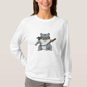 Hamster als Ninja in Kampfkunst mit Schwert T-Shirt