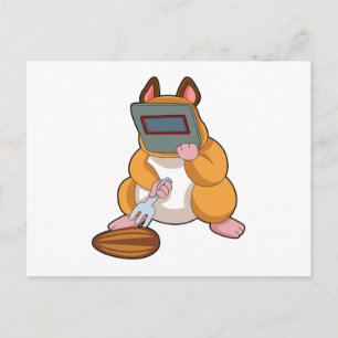 Hamster als Schweißer.PNG Postkarte