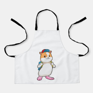 Hamster als Student mit Backpack & Cap Schürze