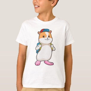 Hamster als Student mit Backpack & Cap T-Shirt