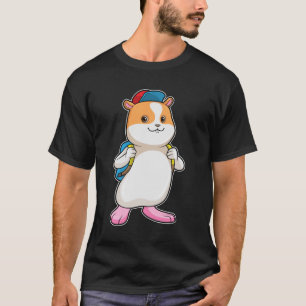 Hamster als Student mit Backpack & Cap T-Shirt