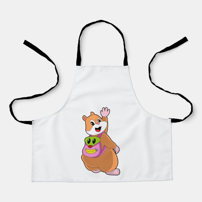 Hamster als Student mit Backpack.PNG Schürze (Vorderseite)