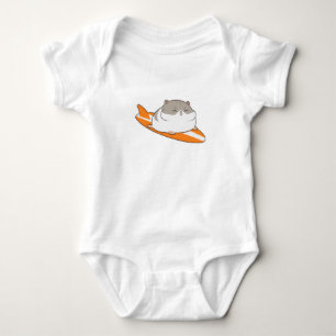 Hamster als Surfbrett Baby Strampler