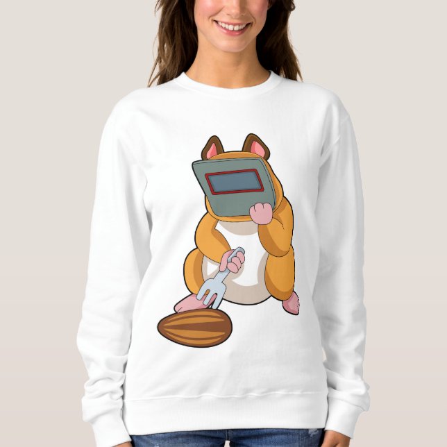 Hamster als Welder.PNG Sweatshirt (Vorderseite)