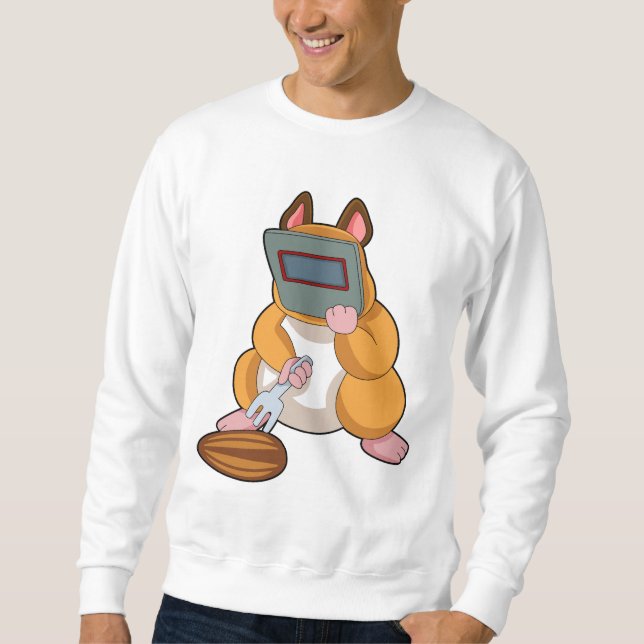 Hamster als Welder.PNG Sweatshirt (Vorderseite)