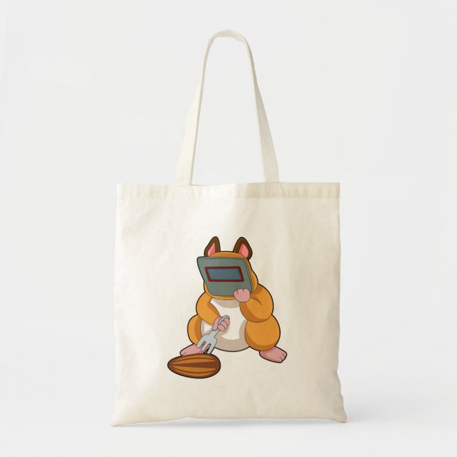 Hamster als Welder.PNG Tragetasche (Vorne)