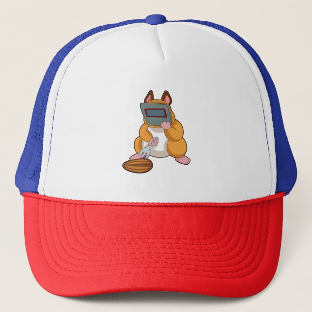 Hamster als Welder.PNG Truckerkappe (Vorderseite)