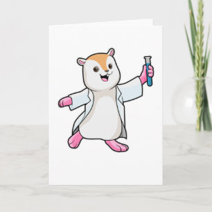 Hamster als Wissenschaftler mit Reagenzglas Karte