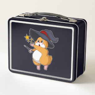 Hamster als Zauberer mit Zauberstab Metall Brotdose