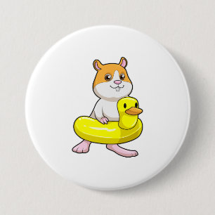 Hamster am Strand mit Duck als Swim-Ring Button