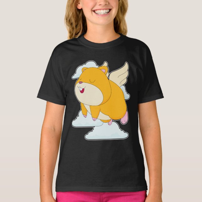 Hamster Angel Flügel Wolken T-Shirt (Vorderseite)