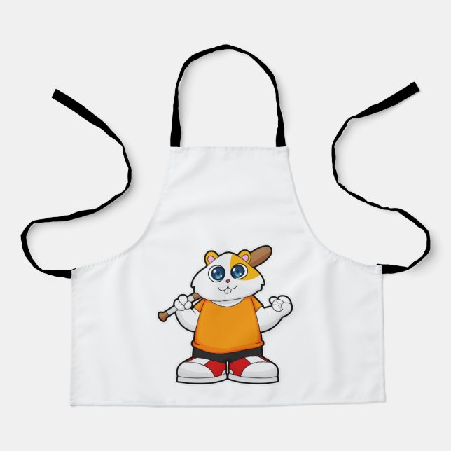 Hamster at Baseball with Baseball bat Schürze (Vorderseite)