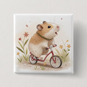 Hamster auf dem Fahrrad Button